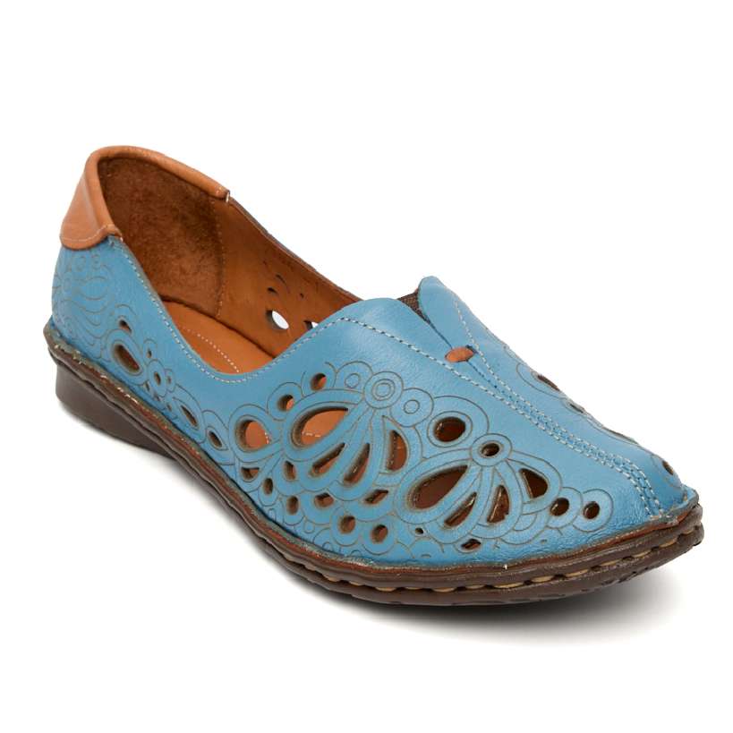 307-2104-1-kot-mavi Мокасины жен.кожа-кожа синий